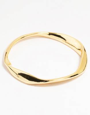 Lovisa - Bracelet jonc ondulé tendance en laiton plaqué or - Doré