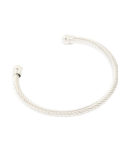 Lovisa - Bracelet jonc torsadé pour homme en acier inoxydable étanche - Argenté - view 1