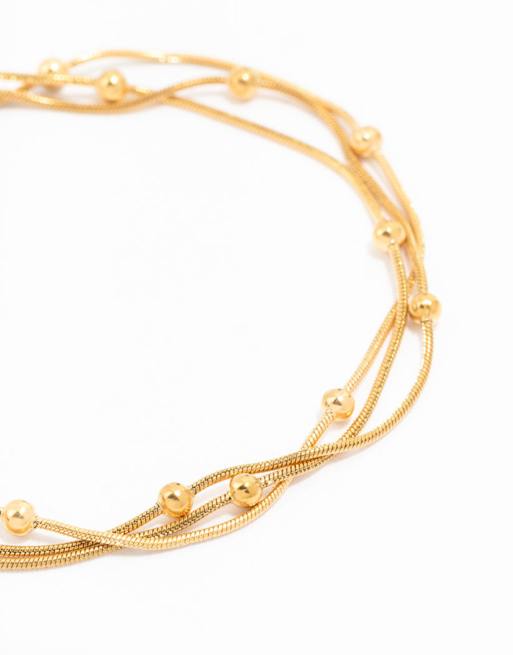 Lovisa - Bracelet multi-rangs en acier inoxydable plaqué or résistant à l'eau - Doré, 2 de 3