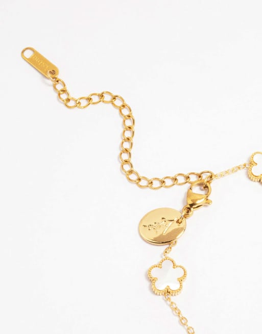Lovisa bracelet station fleur en acier inoxydable plaqué or couleur or, 3 de 4