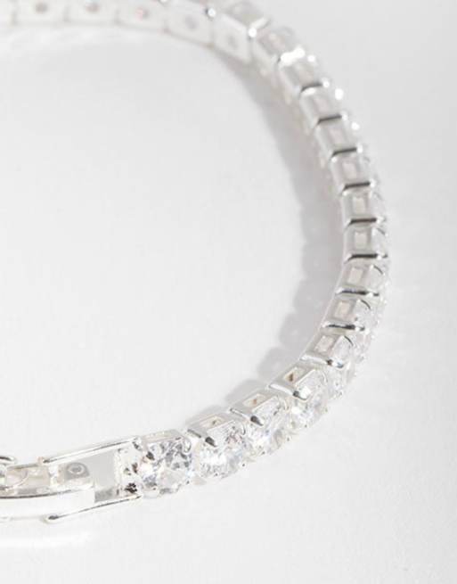 Lovisa - Bracelet tennis avec zircons cubiques coupe baguette - Argenté, 2 de 3
