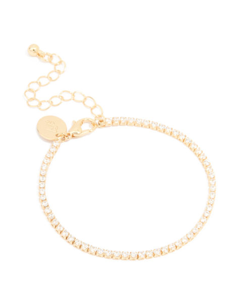 Lovisa - Bracelet tennis délicat en plaqué or avec zircons cubiques - view 1