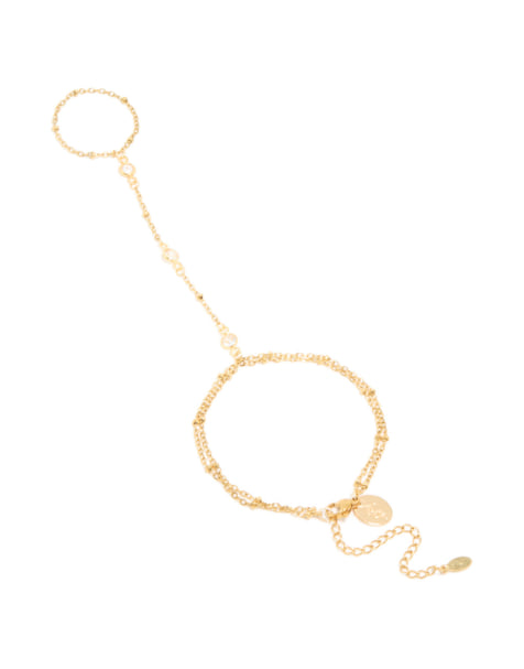 Lovisa - Chaîne de main multi-rangs en acier inoxydable plaqué or avec petites breloques ornées de zircons cubiques - Doré - view 1