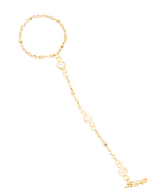Lovisa - Chaîne de main multi-rangs en acier inoxydable plaqué or avec petites breloques ornées de zircons cubiques - Doré, 2 de 3