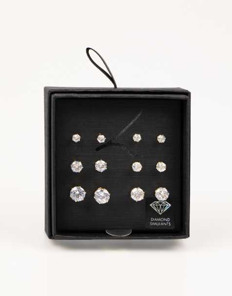 Lovisa - Classic - Confezione da 6 orecchini rotondi tonalità oro con zirconia cubica - view 1