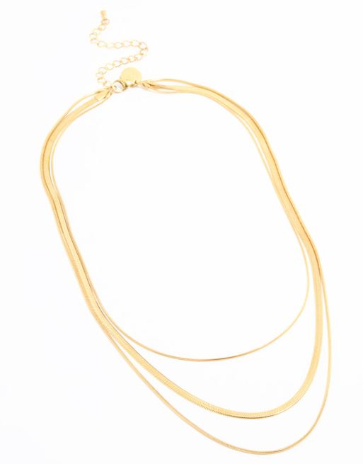 Lovisa collana a strati in acciaio inossidabile placcato oro impermeabile color oro