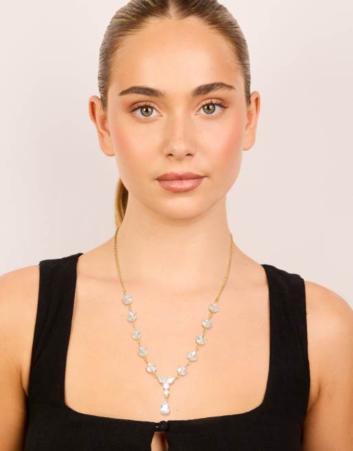 Lovisa - Collana a Y placcata oro con ciondolo a vite in zirconia cubica, 5 di 5