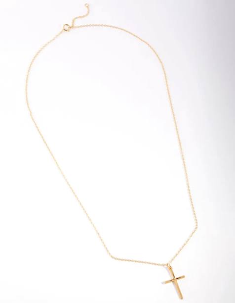 Lovisa - Collana con croce e strass color oro argento - view 1