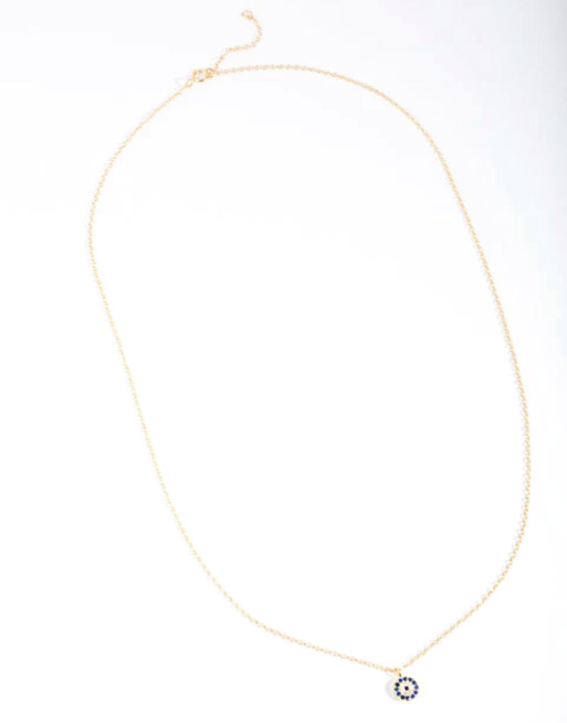Lovisa - Collana con disco a occhio greco placcata in argento sterling color oro