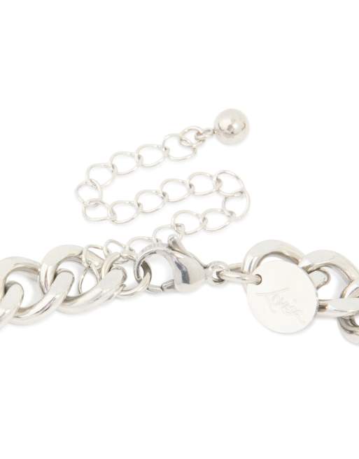 Lovisa - Collana da uomo a maglie cubane in acciaio inossidabile resistente all'acqua argentata, 2 di 2