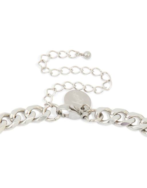 Lovisa - Collana da uomo a maglie cubane piccole in acciaio inossidabile resistente all'acqua argentata, 3 di 4