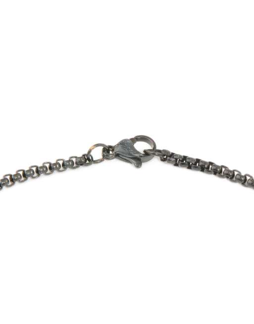 Lovisa - Collana da uomo con ciondolo a croce liscio in acciaio inossidabile rivestito nero resistente all'acqua, 3 di 4