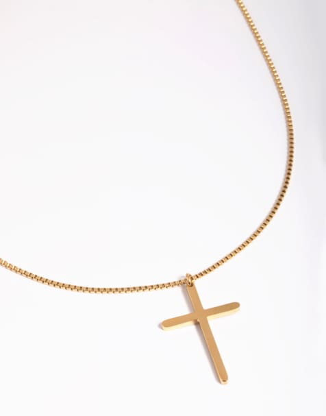 Lovisa - Collana in acciaio inossidabile placcato oro con croce - view 1