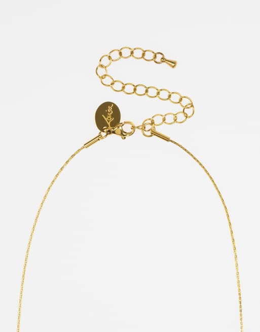Lovisa - Collana in acciaio inossidabile resistente all'acqua placcato oro con strass , 2 di 3