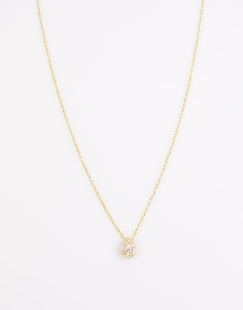 Lovisa - Collana in argento sterling placcata oro con ciondolo in zirconia cubica - view 1