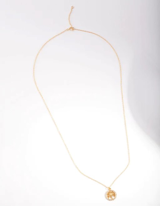 Lovisa - Collana in argento sterling placcato oro con albero della vita e zirconia cubica , 3 di 3