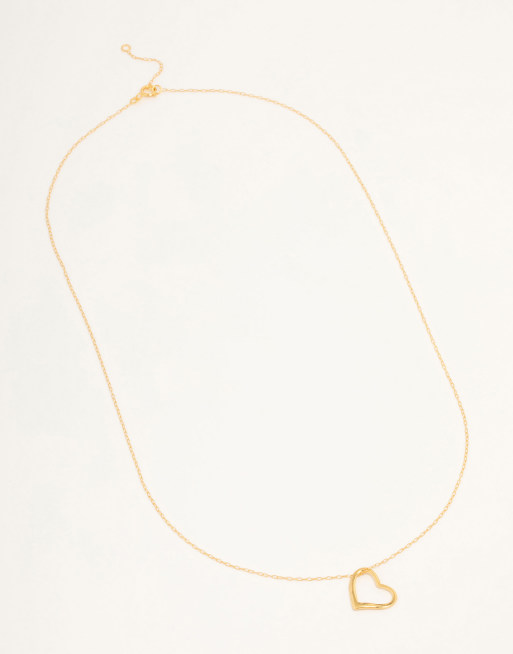 Lovisa - Collana in argento sterling placcato oro con ciondolo a cuore