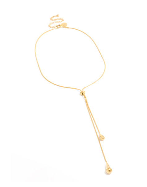 Lovisa - Collana lariat in acciaio inossidabile impermeabile placcato oro - view 1