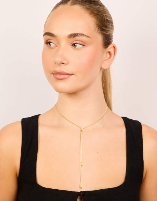 Lovisa - Collana lariat in acciaio inossidabile impermeabile placcato oro, 4 di 5