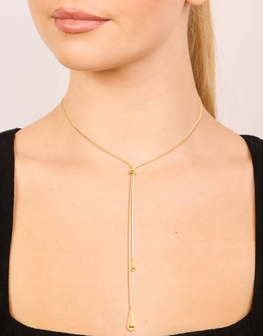 Lovisa - Collana lariat in acciaio inossidabile impermeabile placcato oro, 5 di 5