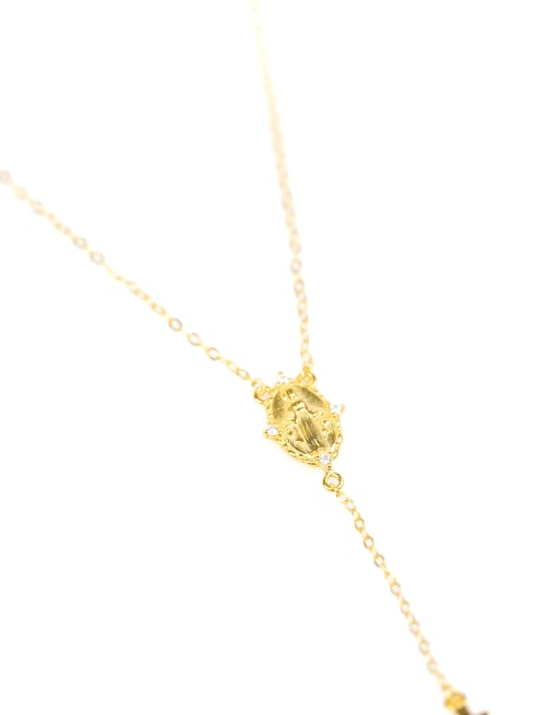 Lovisa - Collana rosario in argento sterling placcata tonalità oro con croce , 2 di 3