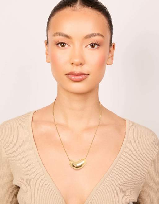 Lovisa - collar con colgante de guijarro en acero inoxidable chapado en oro, 4 de 4