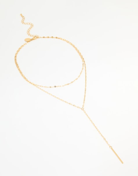 Lovisa - Collar dorado de cadena estilo reata de acero inoxidable resistente al agua chapado en oro - view 1