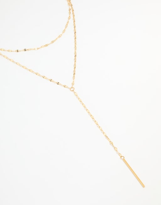 Lovisa - Collar dorado de cadena estilo reata de acero inoxidable resistente al agua chapado en oro, 2 de 4
