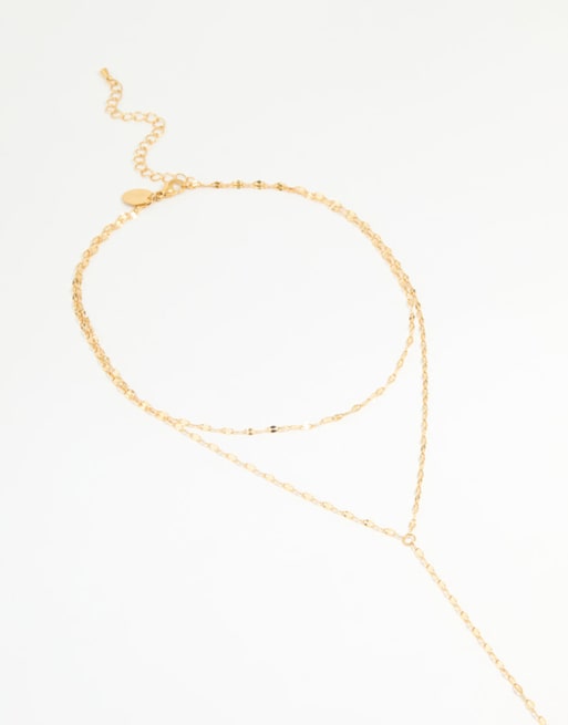Lovisa - Collier chaîne multi-rangs en Y en acier inoxydable plaqué or résistant à l'eau - Doré, 4 de 4