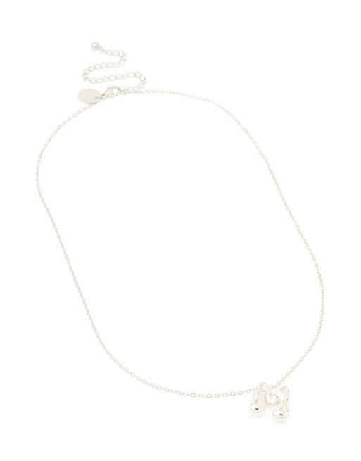 Lovisa - Collier en acier inoxydable étanche avec grande lettre M bombée - Argenté, 2 de 5