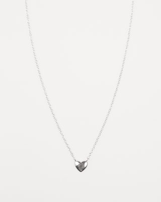 Lovisa - Collier en argent massif avec petit pendentif caur bombé-Argenté