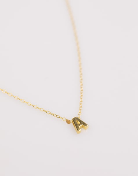 Lovisa - Collier en argent massif plaqué or avec initiale E - Doré - view 1