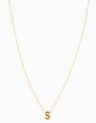 Lovisa - Collier en argent massif plaqué or avec initiale S - Doré