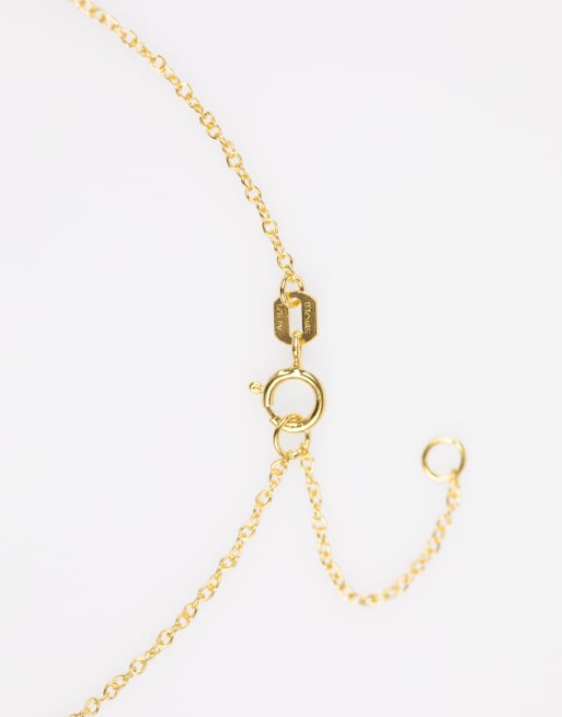 Lovisa - Collier en argent massif plaqué or avec pendentif auréolé en zircons cubiques - Doré , 3 de 3