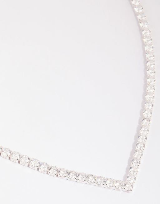Lovisa - Collier en pointe à maillons tennis avec zircons cubiques - Argenté, 2 de 3