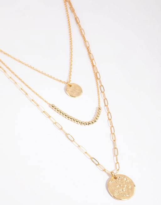 Lovisa - Collier multi-rangs à disques et boules en plaqué or - Doré, 3 de 4