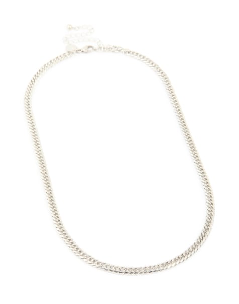 Lovisa - Collier pour homme en acier inoxydable étanche avec maillons cubains lisses - Argenté - view 1