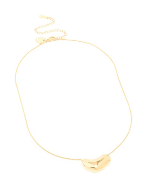 Lovisa collier ras de cou à pendentif galet en acier inoxydable plaqué or, couleur or - view 1