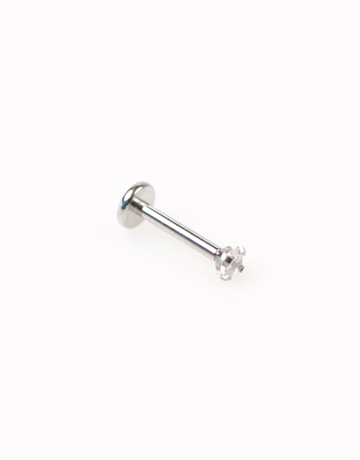Lovisa - Confezione da 3 piercing crawler rotondi piatti sul retro in acciaio chirurgico argento, 2 di 3