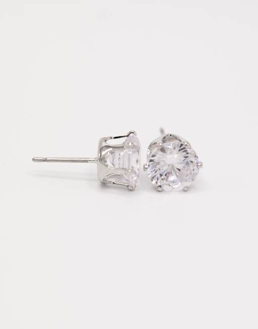 Lovisa - Confezione da 6 orecchini classici rotondi tonalità argento con zirconia cubica, 3 di 3