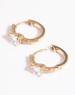 Lovisa - Creolen aus vergoldetem Sterlingsilber mit Zirkonia mit Marquise-Schliff-Goldfarben