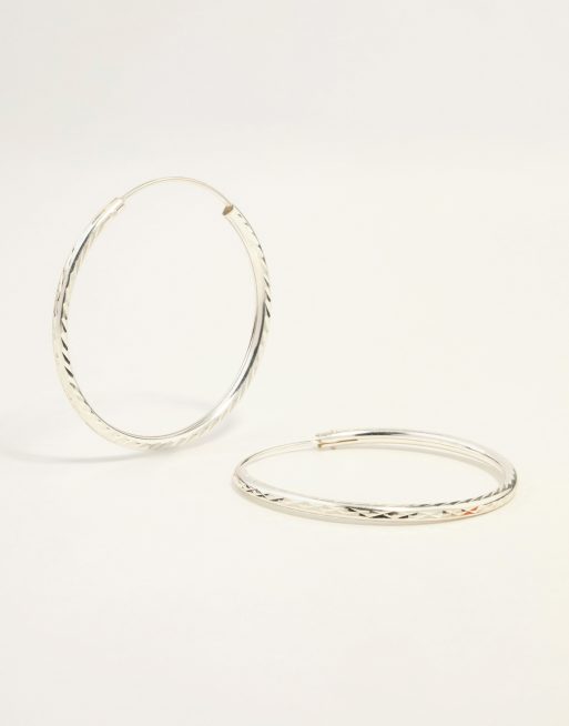 Lovisa - Créoles 35 mm en argent massif à losanges - Argenté