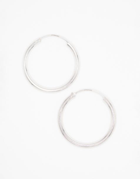 Lovisa - Dikke oorringen van sterling zilver in zilver - view 1