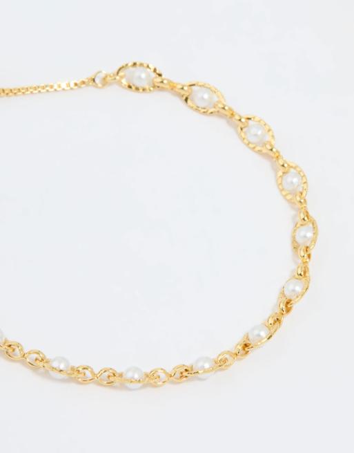 Lovisa Gold plated pearl twisted toggle bracelet in gold, 2 of 5