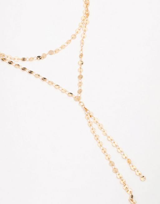 Lovisa Gold plated round link layered y-necklace in gold, 2 of 3