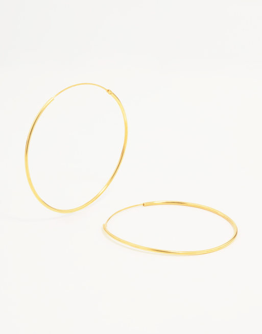 Lovisa Gold Plated Sterling Silver 40mm Hoop Earrings In Gold Asos 5691