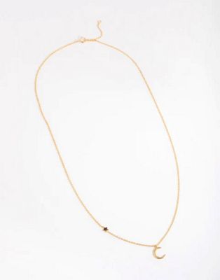 Lovisa Gold plated sterling silver asymmetrical celestial necklace in gold