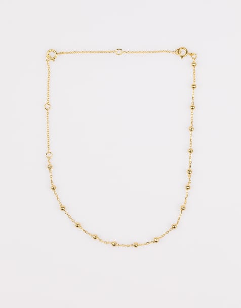 Lovisa Gold plated sterling silver ball chain bracelet or anklet in gold - view 1