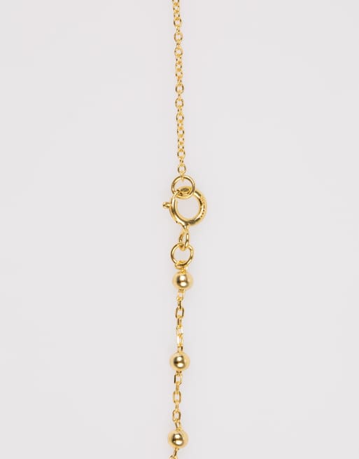 Lovisa Gold plated sterling silver ball chain bracelet or anklet in gold , 3 of 3