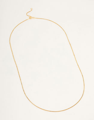 Lovisa Gold plated sterling silver box chain necklace in gold